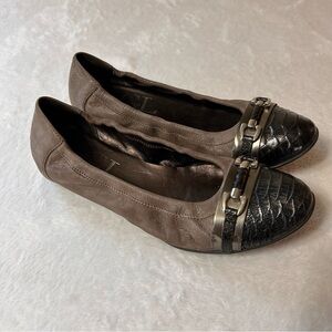 Attilio Giusti Leombruni Women's Flat Shoes Size 38.5 US 8 Brown Cap Toe